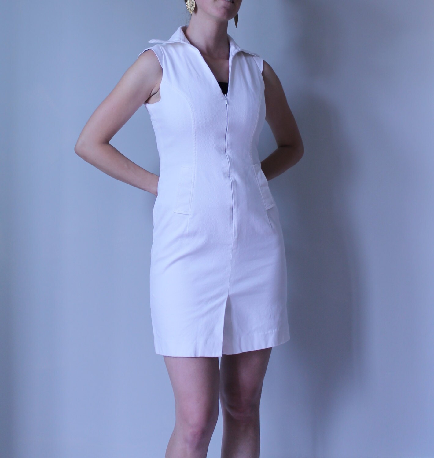 fitted white gown