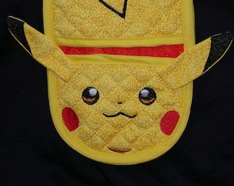 Pikachu in the hoop Topflappen, Applikation Maschinenstickerei Digital Design Muster Stickmaschine Dateien