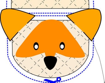 Set of 5  (sewing machine pattern) oven mitt patterns in pdf, cat, dog, fox, raccoon and moose