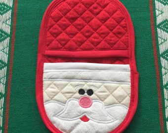 Santa In the hoop  oven mitt applique embroidery "digital" design embroidery machine files