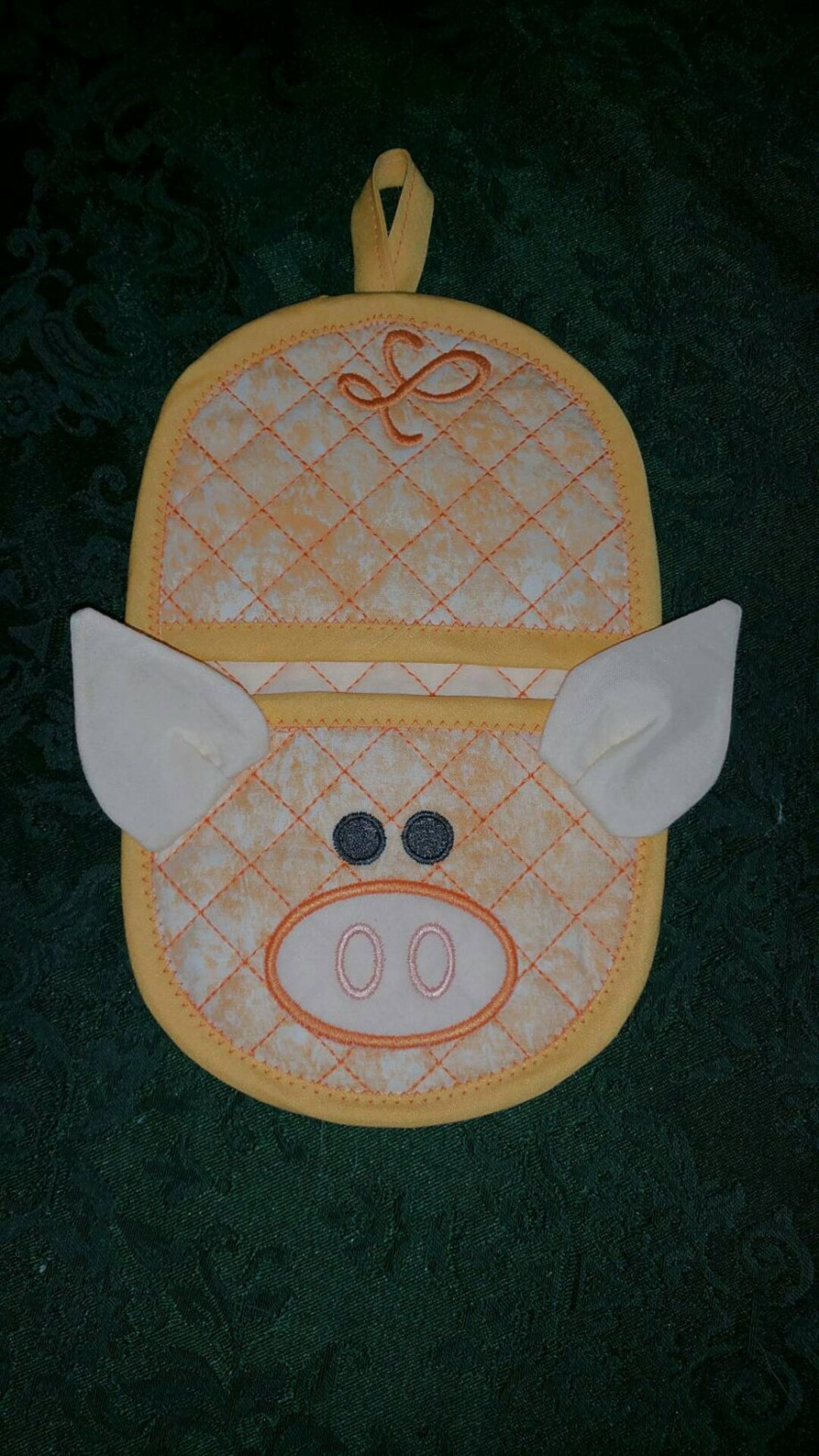 Pig Oven Mitt 5x7 Hoop Size, in the Hoop Applique Machine Embroidery