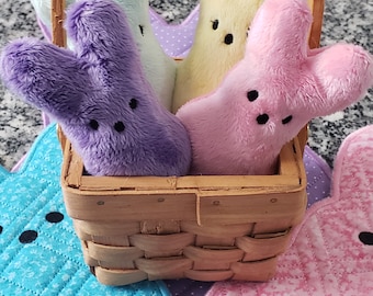 Peep marshmallow bunny stuffie in the hoop machine embroidery design pattern