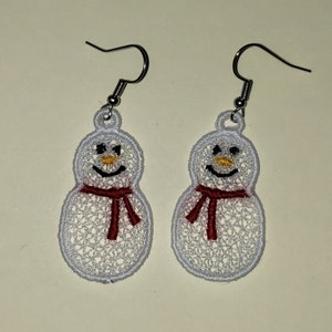 Snowman  Freestanding lace machine embroidery design embroidery machine files