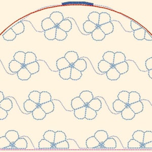 Flower 5x7 quilted towel topper in the hoop machine embroidery design embroidery machine files