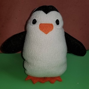 Penguin stuffie in the hoop machine embroidery design, embroidery machine files ith
