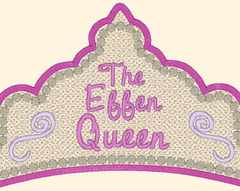 The effen queen - snarky lace Tiara Crown hairband, headband, freestanding lace in the hoop machine embroidery designs