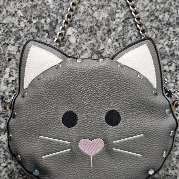 Cat basic EXTRA LARGE VERSION plain breed rivet purse embroidery pattern ith