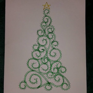 Cartes de Noël dans les motifs de broderie machine cerceau, lot de 3 pour le papier cartonné ou les fichiers de broderie machine à broder standard