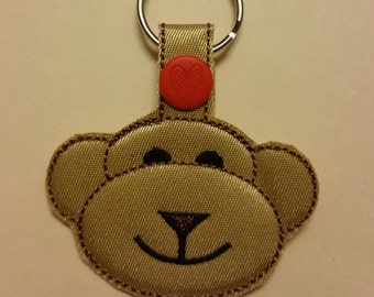 Monkey face "digital pattern"  In the hoop machine embroidery design snap tab embroidery machine files