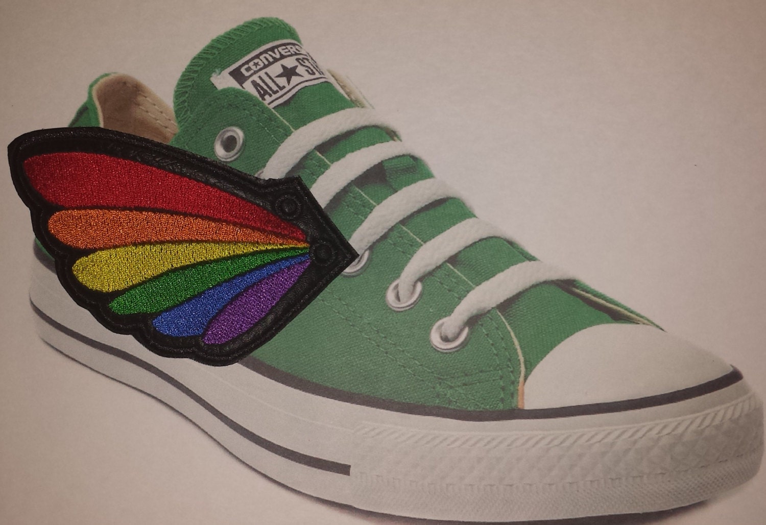 Rainbow pride shoe wings in the hoop embroidery design ith Etsy