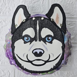 Patrón de bordado de bolso con remaches Husky versión GRANDE