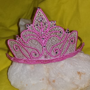 Tiara hairband  5x7 and 4x4 Crown freestanding lace machine embroidery design fsl headband embroidery machine files