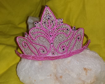 Tiara hairband  5x7 and 4x4 Crown freestanding lace machine embroidery design fsl headband embroidery machine files