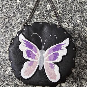 Aplique de mariposa VERSIÓN GRANDE patrón de bordado de bolso de remache con aro de 8x12