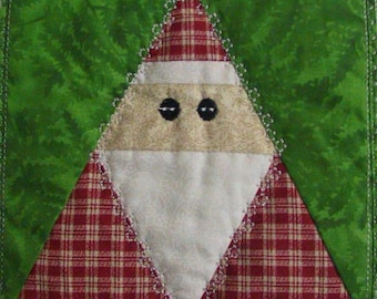 Santa  embroidery machine only design - crazy quilting block paper - piecing in the hoop embroidery machine files