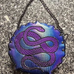 Aplique de serpiente VERSIÓN GRANDE patrón de bordado de bolso de remache con aro de 8x12
