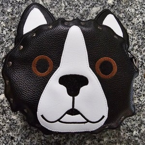 Patrón de bordado para bolso con remaches de raza terrier Boston versión extra grande