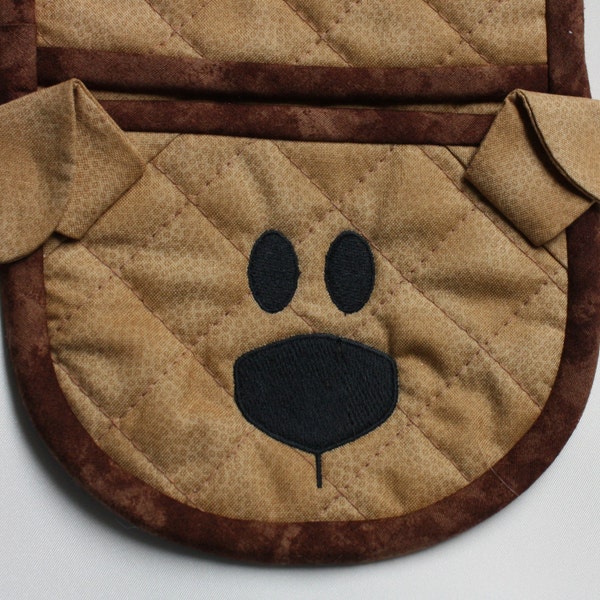 Doggie oven mitt NEW 5x7 size, dog in the hoop applique machine embroidery design,  digital pattern embroidery machine files