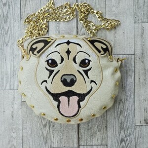 Pitbull GRAN versión remache bolso bordado patrón ith