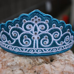 Tiara Crown hairband headband slider in the hoop machine embroidery design **new 4x4 hoop size added embroidery machine files