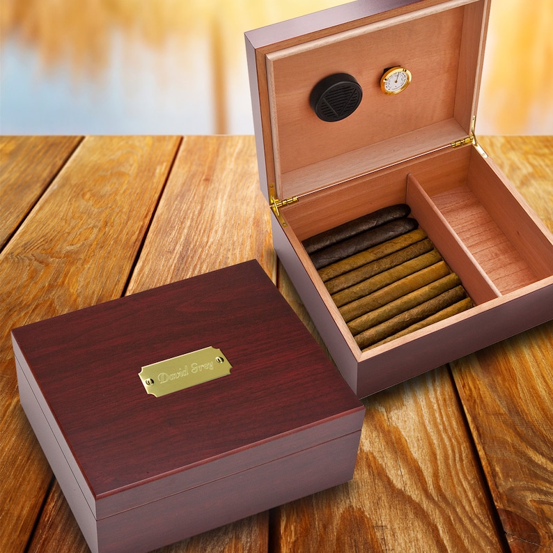 PERSONALIZED HUMIDOR CIGAR Box / Men Cigars Travel Humidor / Etsy