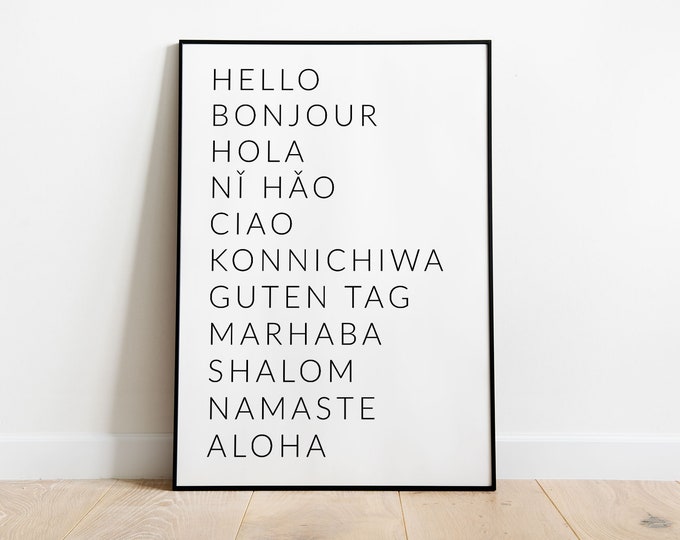 Printable Hello in Different Languages Quote Inspirational - Etsy