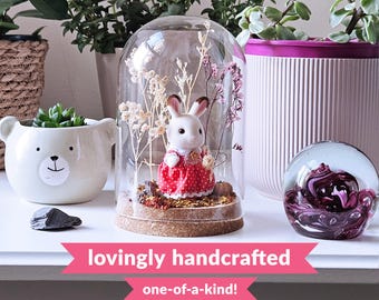 Handcrafted Woodland Critter Display | Glass Gift Dome | Miniature Diorama