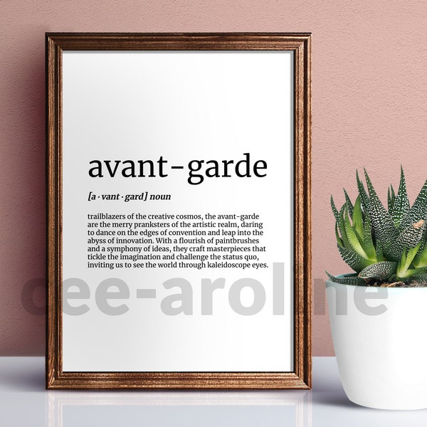 Printable Definition Quote - Avant Garde Print - Wall Art - Digital File - INSTANT DOWNLOAD