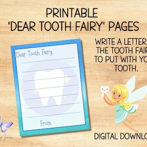 Printable Letter to Tooth Fairy-loose Tooth-instant Download-write Tooth Fairy-print for Each ...