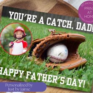 Gepersonaliseerde honkbal vaderdagkaart-afdrukbaar-toevoegen foto-aangepaste formulering-digitale download-papa-vader-vader-papa-stap/bonus vader-grootvader