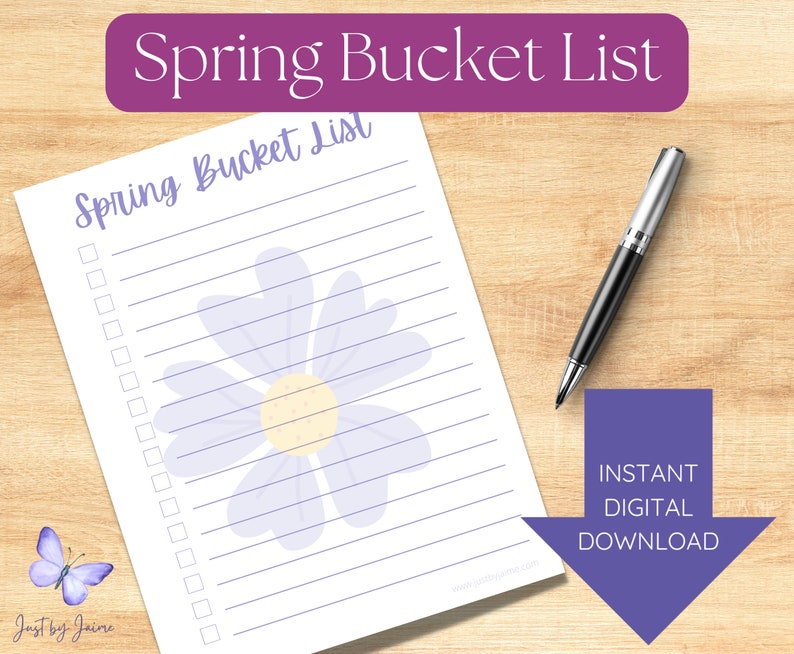Spring Bucket Checklist Printable Spring Bucket List-instant Download-keep Track of What You'd ...