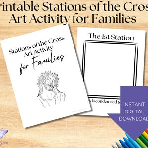 Printable Stations of the Cross Art Activity for Families-instant download-Lenten project-create unique stations -prepare for Easter