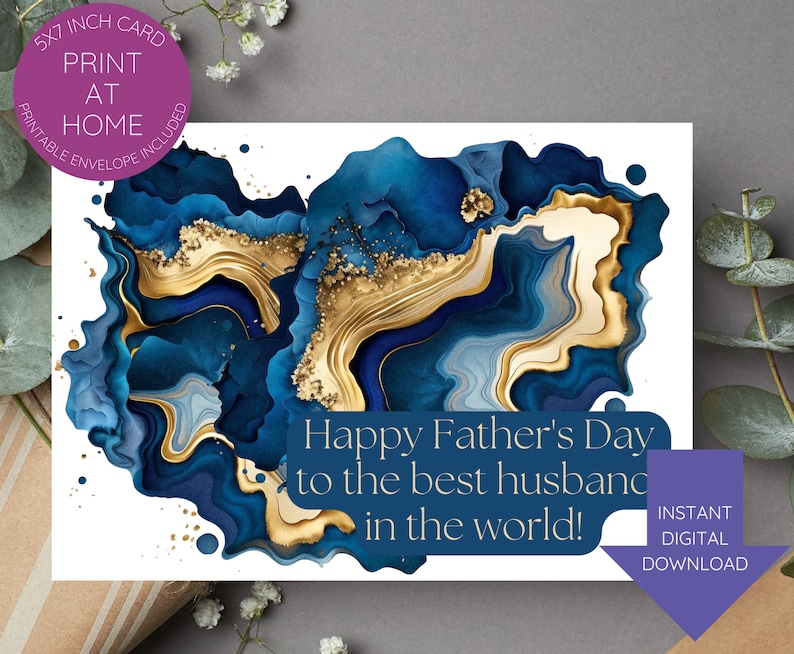 Father's Day Card Husband Printable-instant Digital Download-card for ...