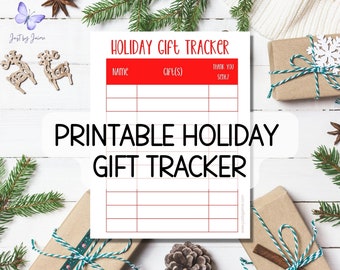Printable red holiday gift/present tracker-instant download-who gave it, did you send a thank you-Christmas, Hanukkah/Chanukah, Kwanzaa