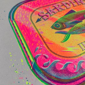 FLURO Fishy Tin Risograph Prints A4 image 8