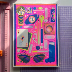 What’s in my tote bag -  Risograph Print