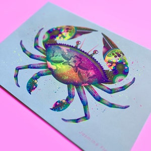 Psychedelic Crabs A4 Risograph Prints image 4