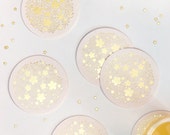 Brilliant Blooms Gold Foil Coasters, Set of 12