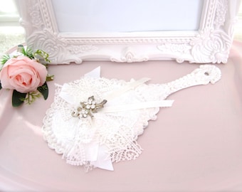 Victorian Style Hand Mirror, Shabby Dressing Table Mirror, Romantic Vintage Style with Lace Bow Hand Mirror, Vanity Mirror, Gift for Her