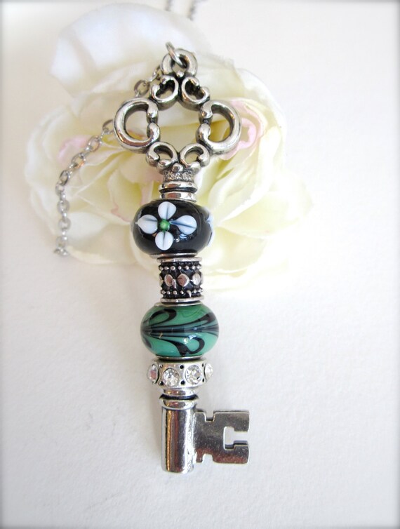 Heart lampwork clip on dangle charm jewellery making crafts personalised gifts