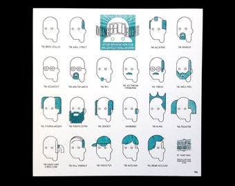 Doing Bald Right - Style Options for the Follically Challenged (Risograph Print)