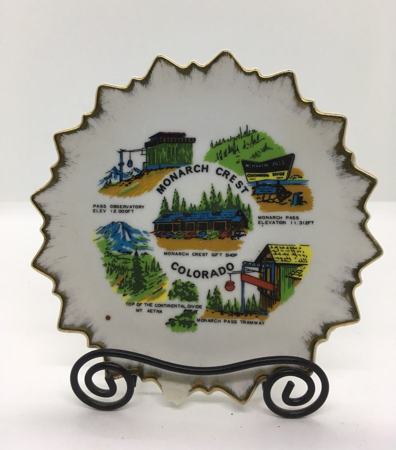 Vintage Colorado Souvenir Plate From Monarch Crest Image 0