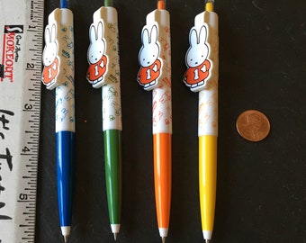 1 LIKE NEW Miffy shaped clip on mechanical pencil 0.5mm orange yellow blue kawaii cute bunny rabbit nerd scrapbook junk journal artist gift