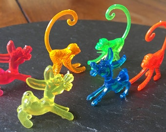 6+ party animals monkey & donkey figurine retro cocktail wine charm circus champagne brunch drink cake topper Sonic favors mixologist supply