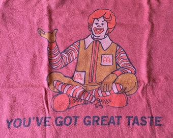 1 novelty t shirt top Ronald McDonald's Youve Got Great Taste retro fun kawaii cute red gender neutral sustainable ecofriendly used clothing