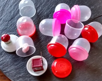 10+ Love colors pink white red empty gumball machine capsules candy party favor container pinata filler birthday prize toy trinket craft