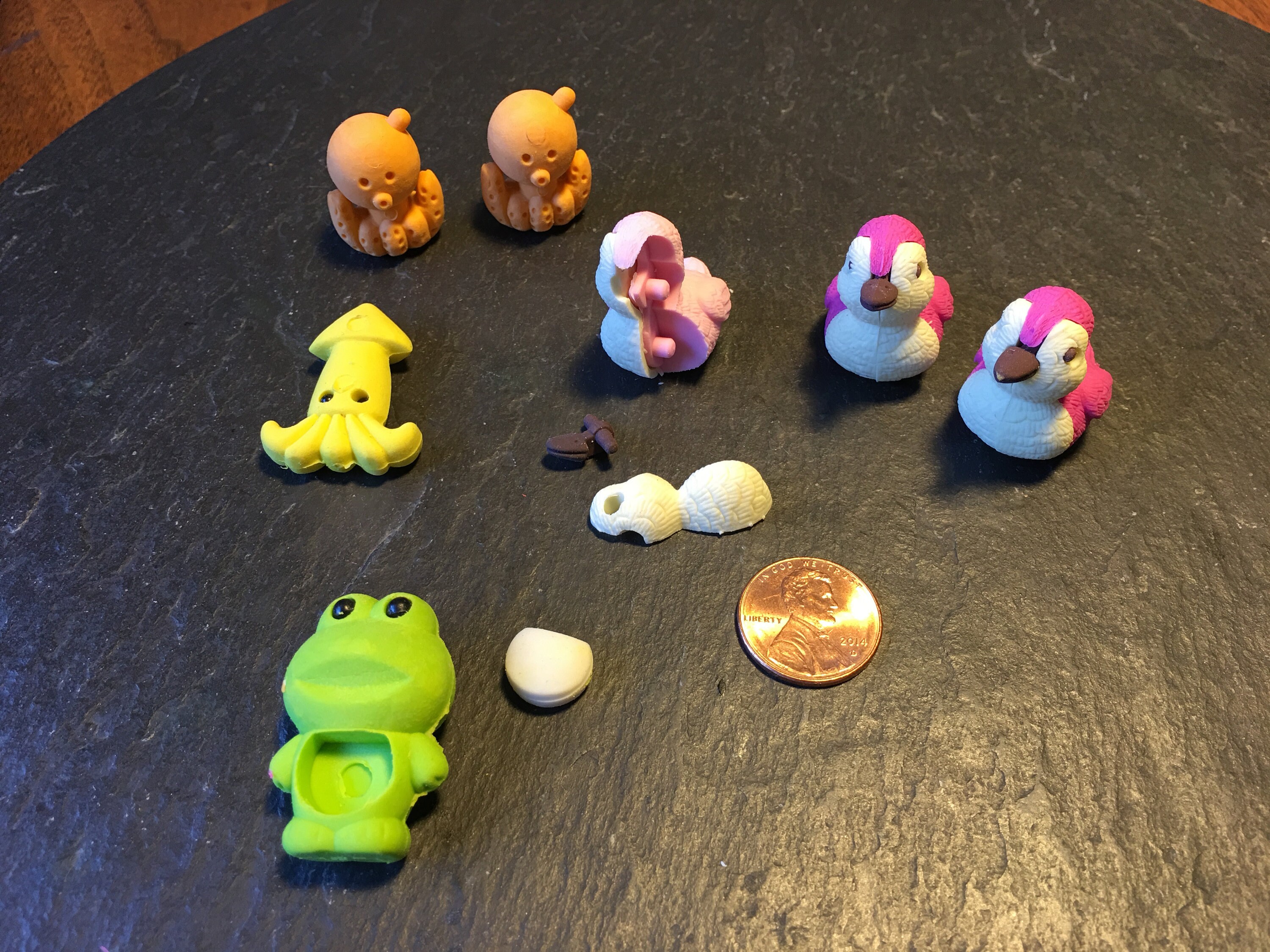 5 animal puzzle erasers kawaii cute figurine penguin frog bird Etsy