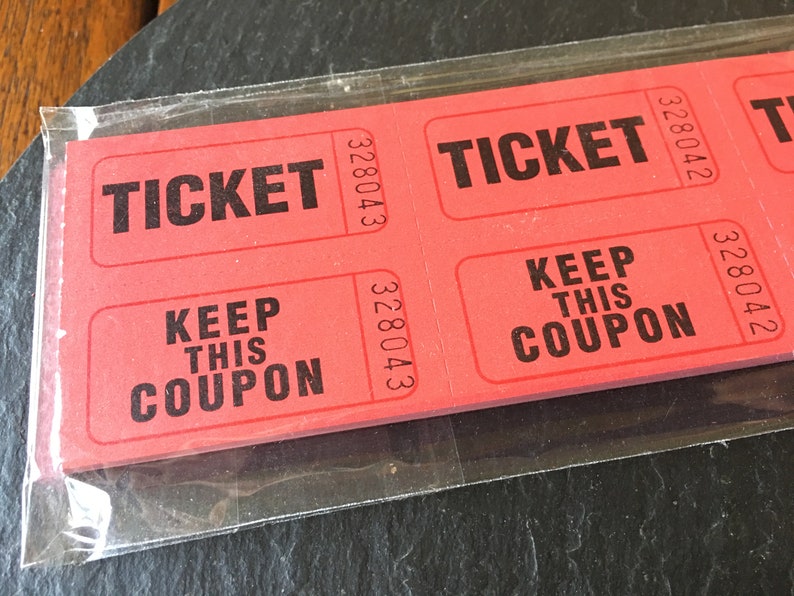 Download 250 pairs raffle tickets red or yellow 2 part raffle ...