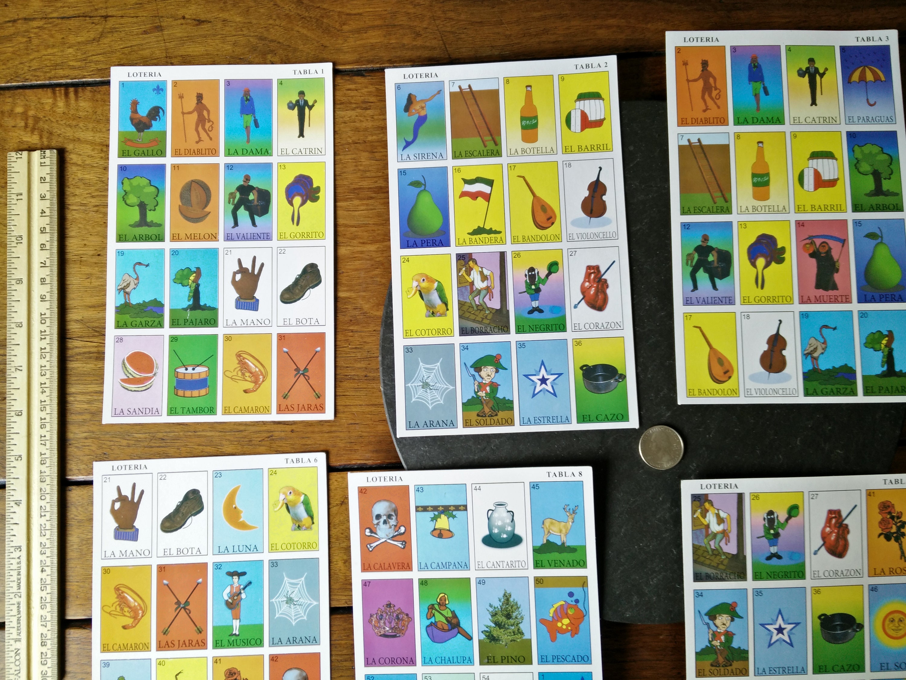 5 loteria game boards DIY fiesta cake toppers garlands mini | Etsy