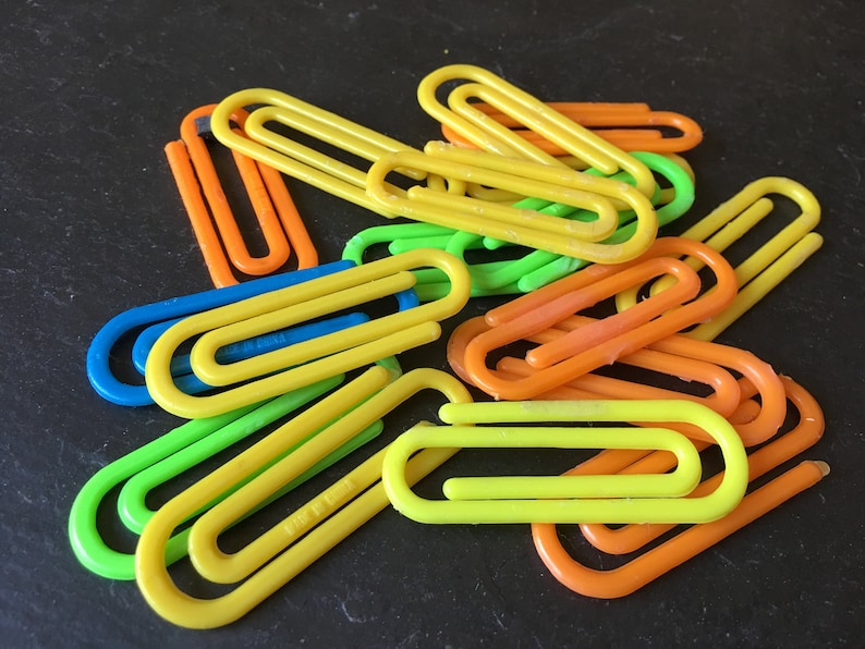 15 Large 2 novelty Like New plastic linking paper clips Etsy